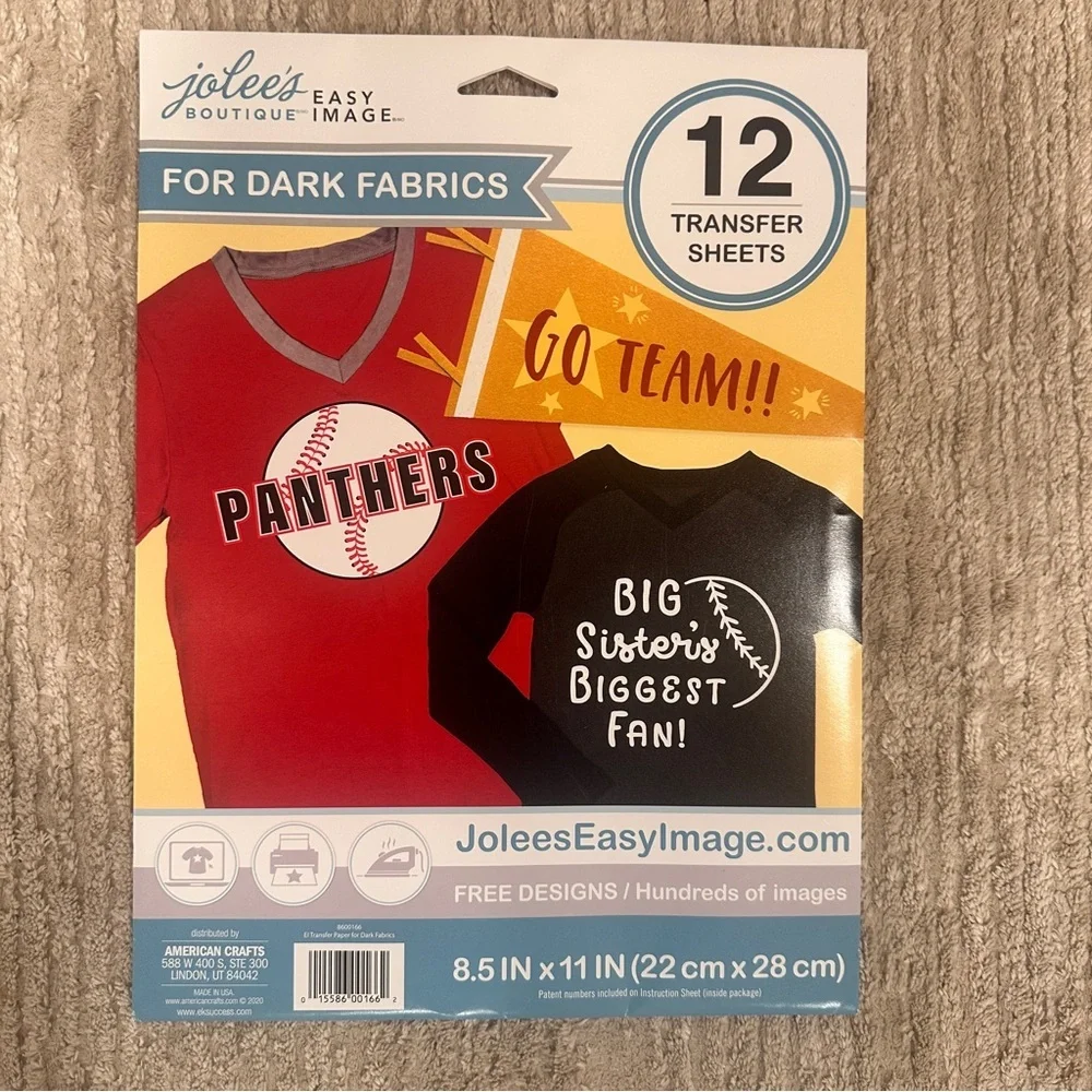 Jolees Boutique Easy Image Dark Fabric Transfer Sheets, 12 Pk Lot Of 4x 12 =48 - Picture 2 of 4